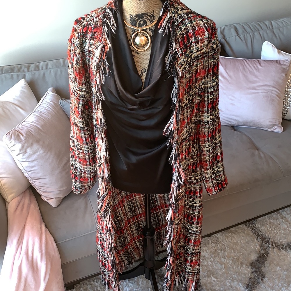 Lea & Viola woven multi color sweater coat!